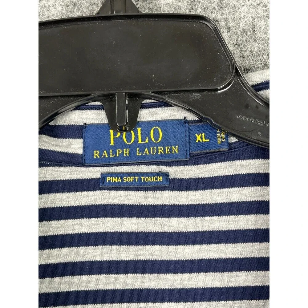 Polo Ralph Lauren Polo Shirt Mens‎ Extra Large Striped Pima Soft Touch Knit